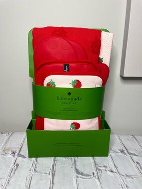 kate spade Red and Pink Strawberry Kitchen Set